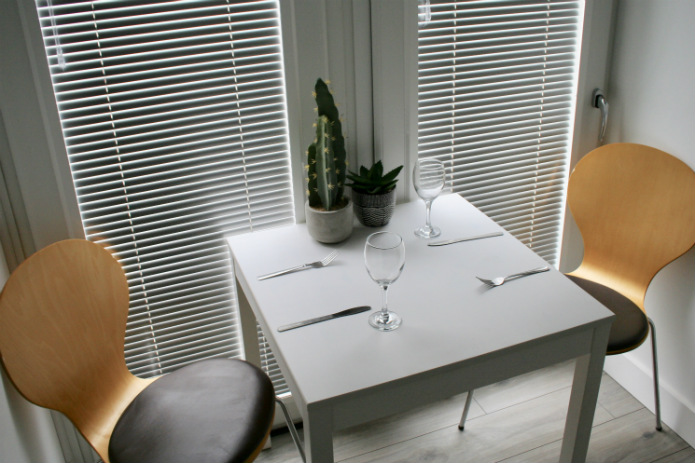 The dining table of the QCB garden annexe